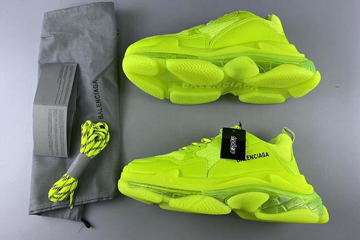 BALENCIAGA TRIPLE S CLEAR SOLE L.FREE DOU.FOAM/NOT WASHED SO FLUO YELLOW