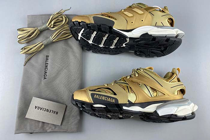 BALENCIAGA TRACK SNEAKER METAL LIC/MESH/WASHED GOLD