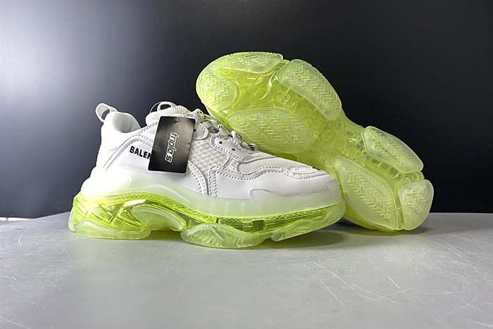 BALENCIAGA TRIPLE S TRAINERS CLEAR SOLE LIGHT GREEN