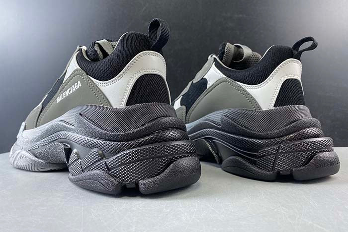 BALENCIAGA TRIPLE S TRAINERS CLEAR SOLE BLACK GREY