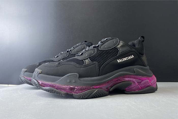 BALENCIAGA TRIPLE S TRAINERS CLEAR SOLE BLACK