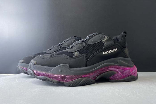 BALENCIAGA TRIPLE S TRAINERS CLEAR SOLE BLACK