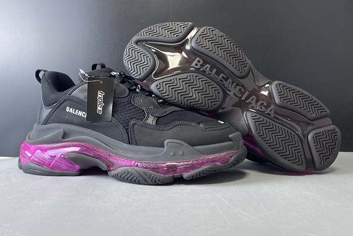 BALENCIAGA TRIPLE S TRAINERS CLEAR SOLE BLACK