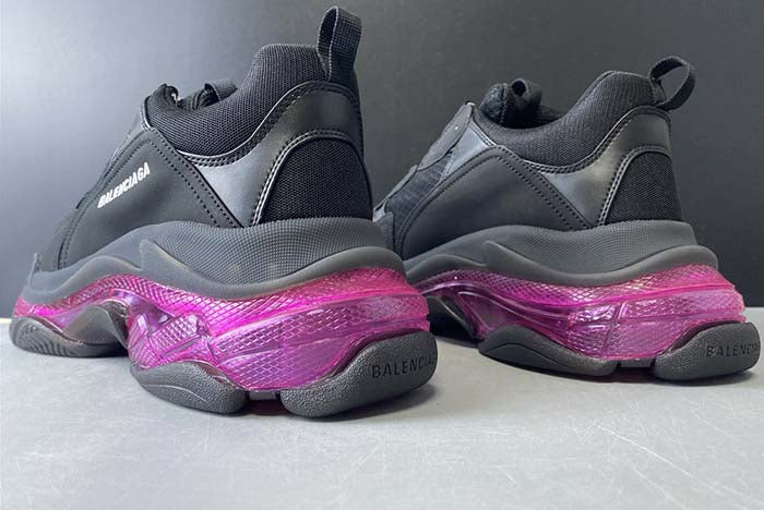 BALENCIAGA TRIPLE S TRAINERS CLEAR SOLE BLACK