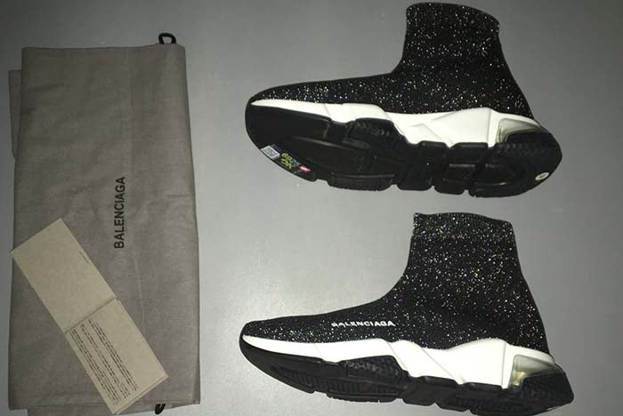 BALENCIAGA SPEED TRAINER BLACK SHINE