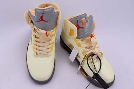 AIR JORDAN 5 OFF-WHITE “SAIL" (YELLOW ZIP TIE)