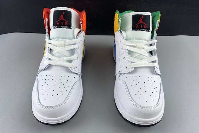 AIR JORDAN 1 MID "WHITE COURT PURPLE TEAL" (GS)
