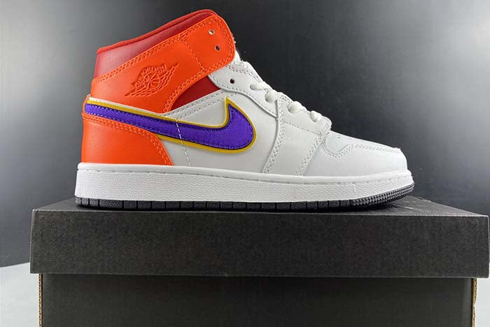 AIR JORDAN 1 MID "WHITE COURT PURPLE TEAL" (GS)