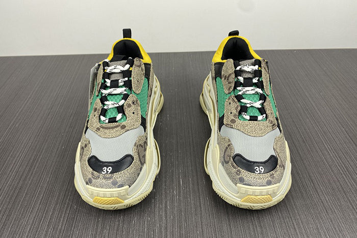 BALENCIAGA X GUCCI MAX GG SUPREME MONOGRAM TRIPLE S BLUE YELLOW (WMNS)