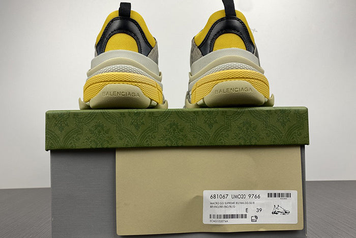 BALENCIAGA X GUCCI MAX GG SUPREME MONOGRAM TRIPLE S BLUE YELLOW (WMNS)