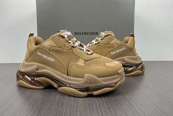 BALENCIAGA TRIPLE S CLEAR SOLE BROWN