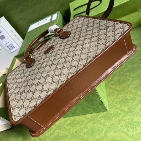 LOUIS VUITTON 31*28*7CM 674140 40*30*6CM BRIEFCASE, SUPREME CANVAS + BROWN LEATHER