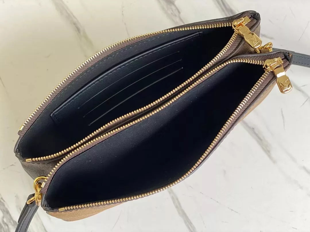 LOUIS VUITTON 20X12.5X3CM DOUBLE ZIP POCHETTE