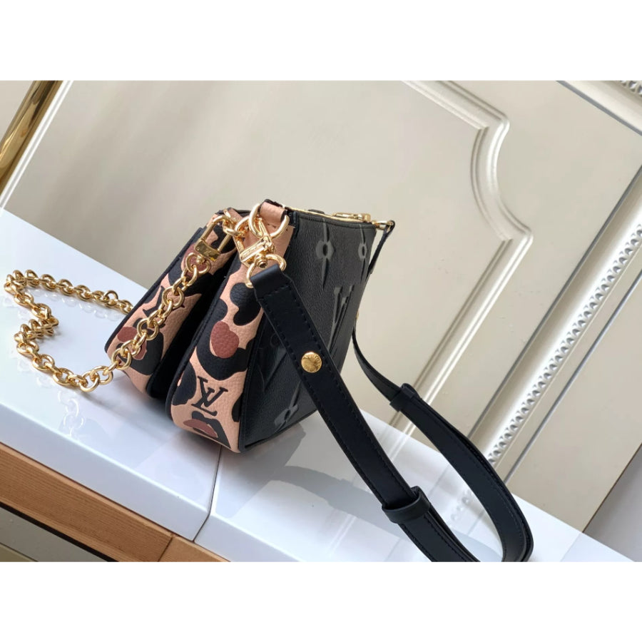 LOUIS VUITTON THREE PIECE MAHJONG BAG, FULL LEATHER PRINTING
