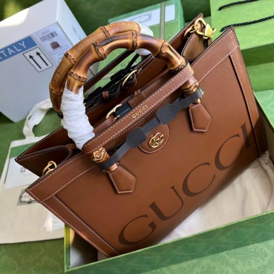 LOUIS VUITTON 35*30*14CM 660195 27*24*11CM DIANA SERIES, BAMBOO TOTE BAG, FULL LEATHER