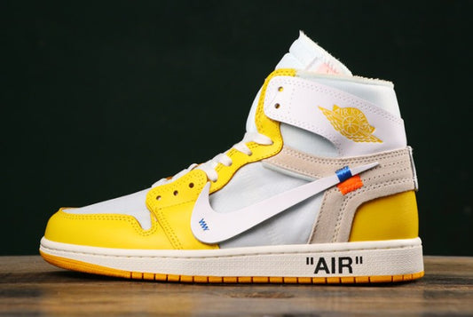 AIR JORDAN 1 "OFF-WHITE NRG WHITE/DARK POWDER YELLOW-CONE"