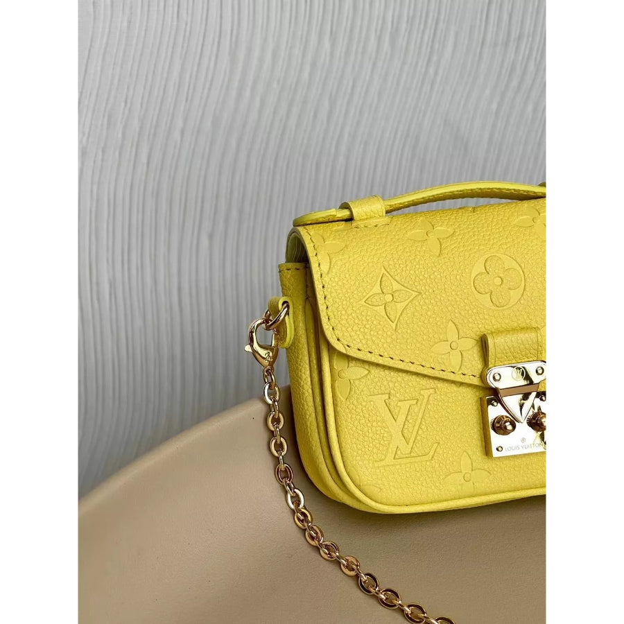 LOUIS VUITTON 14*11*3.5CM MICRO METIS CHAIN BAG, LEATHER