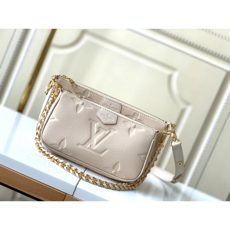 LOUIS VUITTON THREE PIECE MAHJONG BAG, FULL LEATHER PRINTING