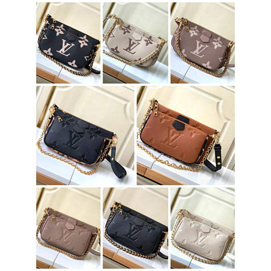 LOUIS VUITTON THREE PIECE MAHJONG BAG, FULL LEATHER PRINTING
