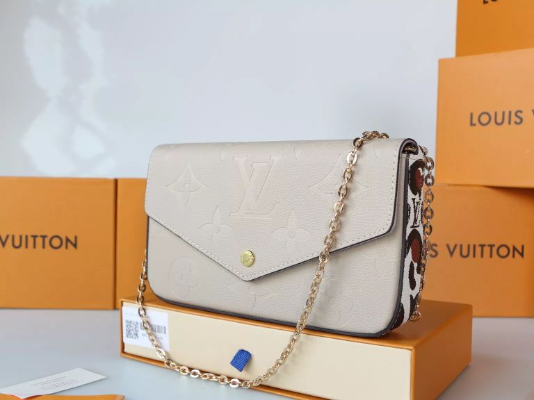 LOUIS VUITTON  21.0 X 12.0 X 3.0CM WILD AT HEART POCHETTE FÉLICIE MONOGRAM EMPREINTE