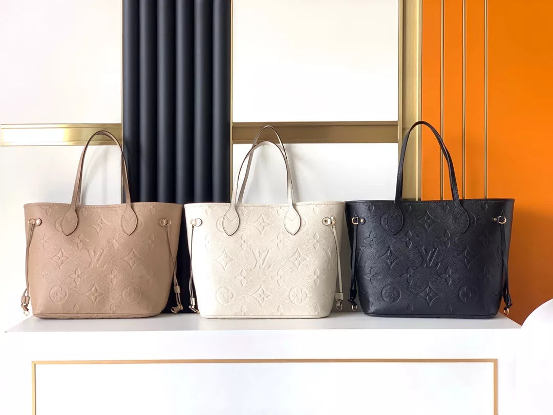 LOUIS VUITTON NEVERFULL MM BAG MONOGRAM EMPREINTE LEATHER