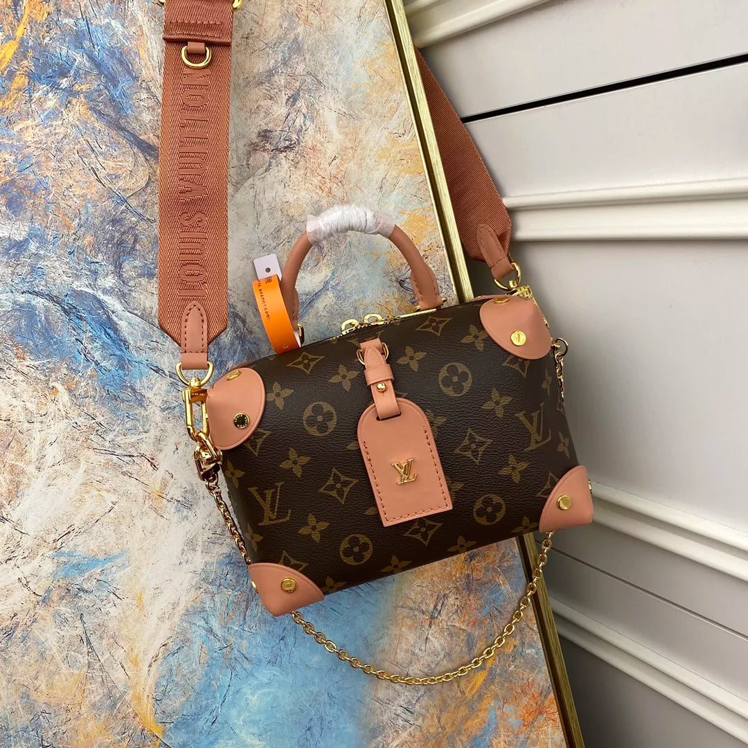 LOUIS VUITTON LEATHER PETITE MALLE SOUPLEMONOGR