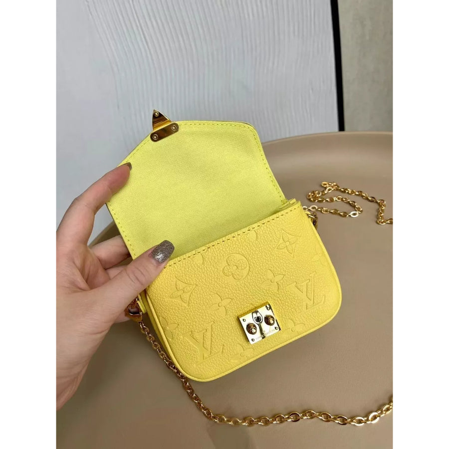 LOUIS VUITTON 14*11*3.5CM MICRO METIS CHAIN BAG, LEATHER