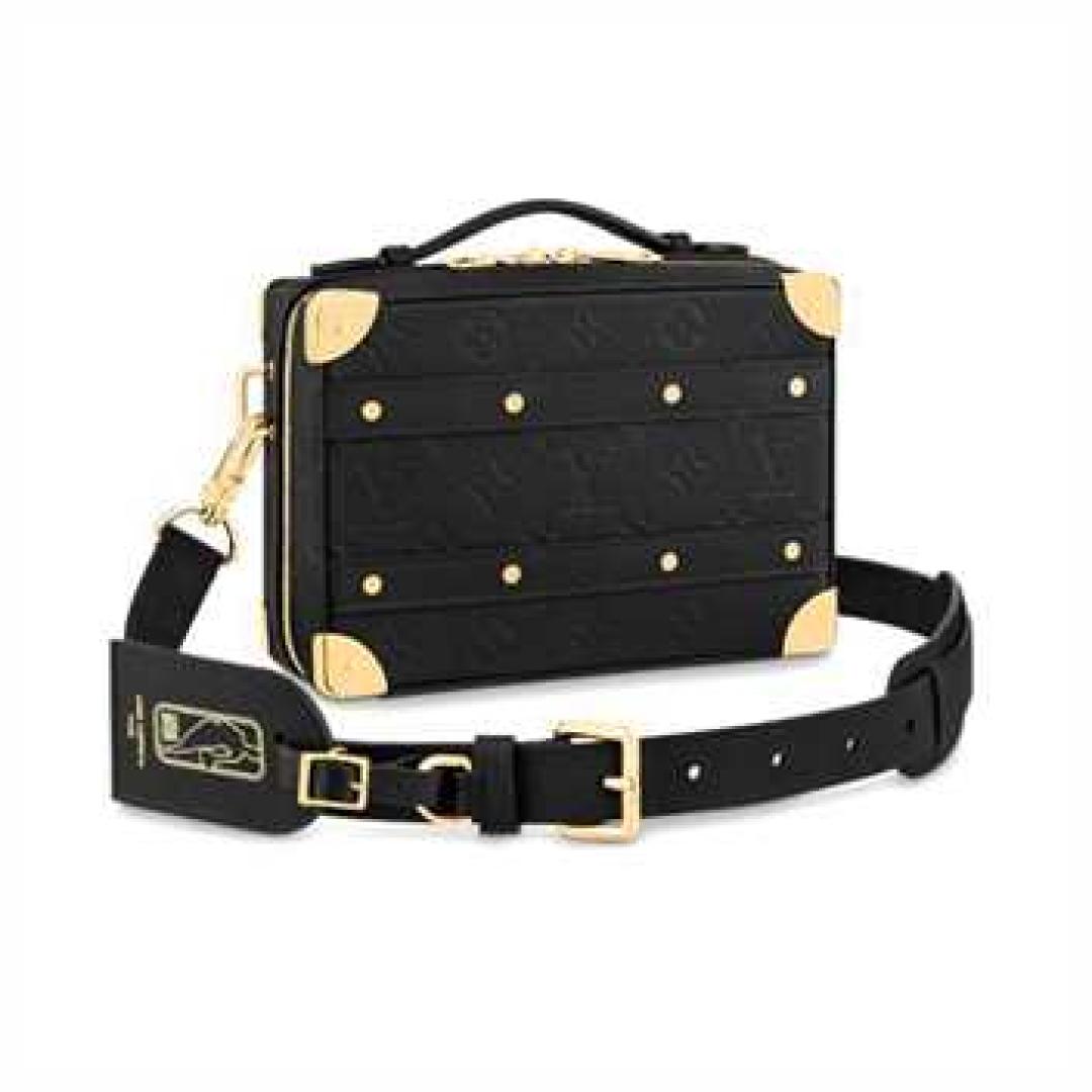 LOUIS VUITTON X NBA HANDLE TRUNK MONOGRAM COATED CANVAS TEXTILE LINING IN BLACK