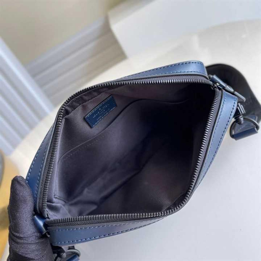 LOUIS VUITTON DUO MESSENGER BAG NAVY BLUE MONOGRAM SHADOW COWHIDE LEATHER