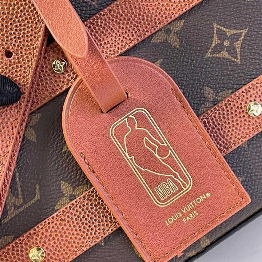 LOUIS VUITTON X NBA HANDLE TRUNK MONOGRAM COATED CANVAS TEXTILE LINING IN BROWN
