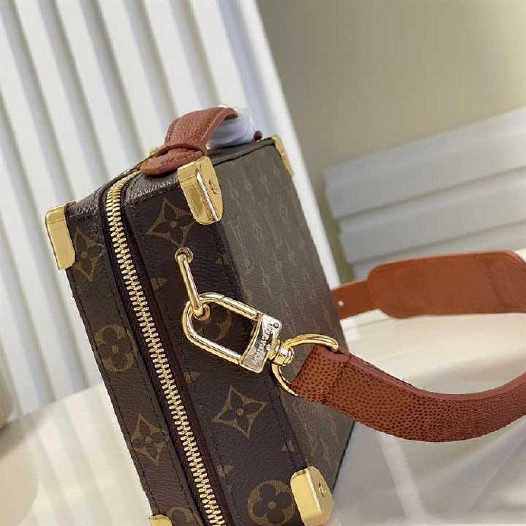 LOUIS VUITTON X NBA HANDLE TRUNK MONOGRAM COATED CANVAS TEXTILE LINING IN BROWN
