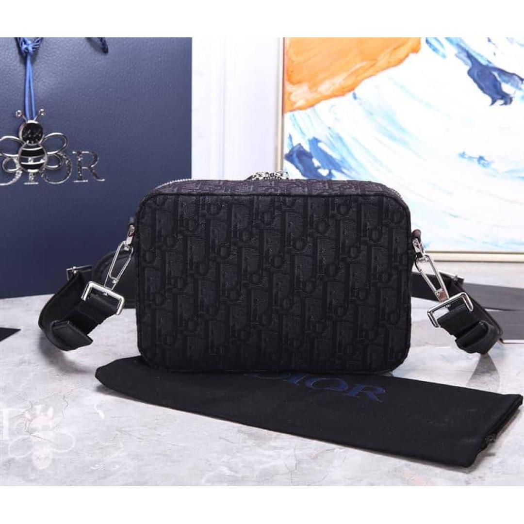 SAFARI MESSENGER BAG BLACK DIOR OBLIQUE JACQUARD