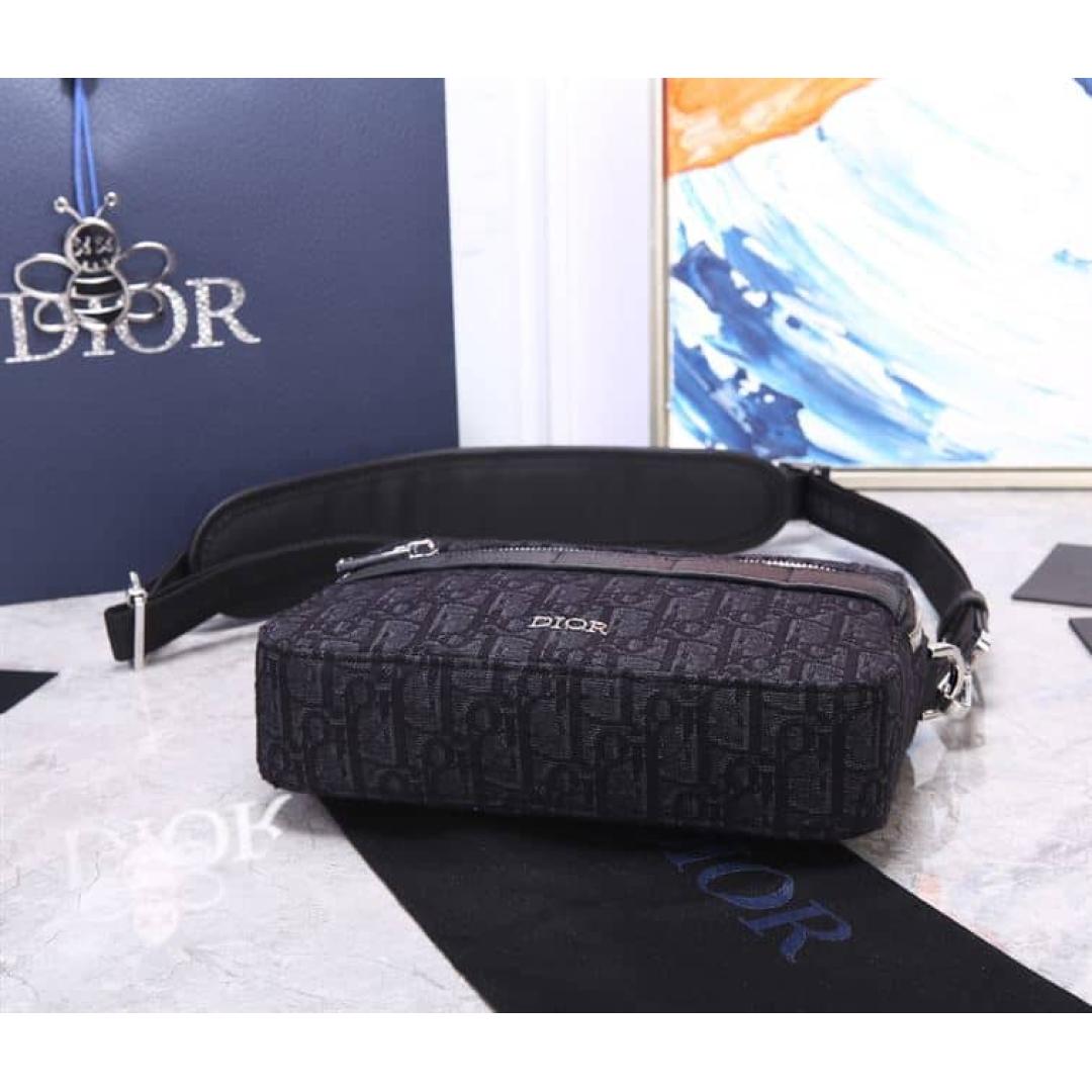 SAFARI MESSENGER BAG BLACK DIOR OBLIQUE JACQUARD