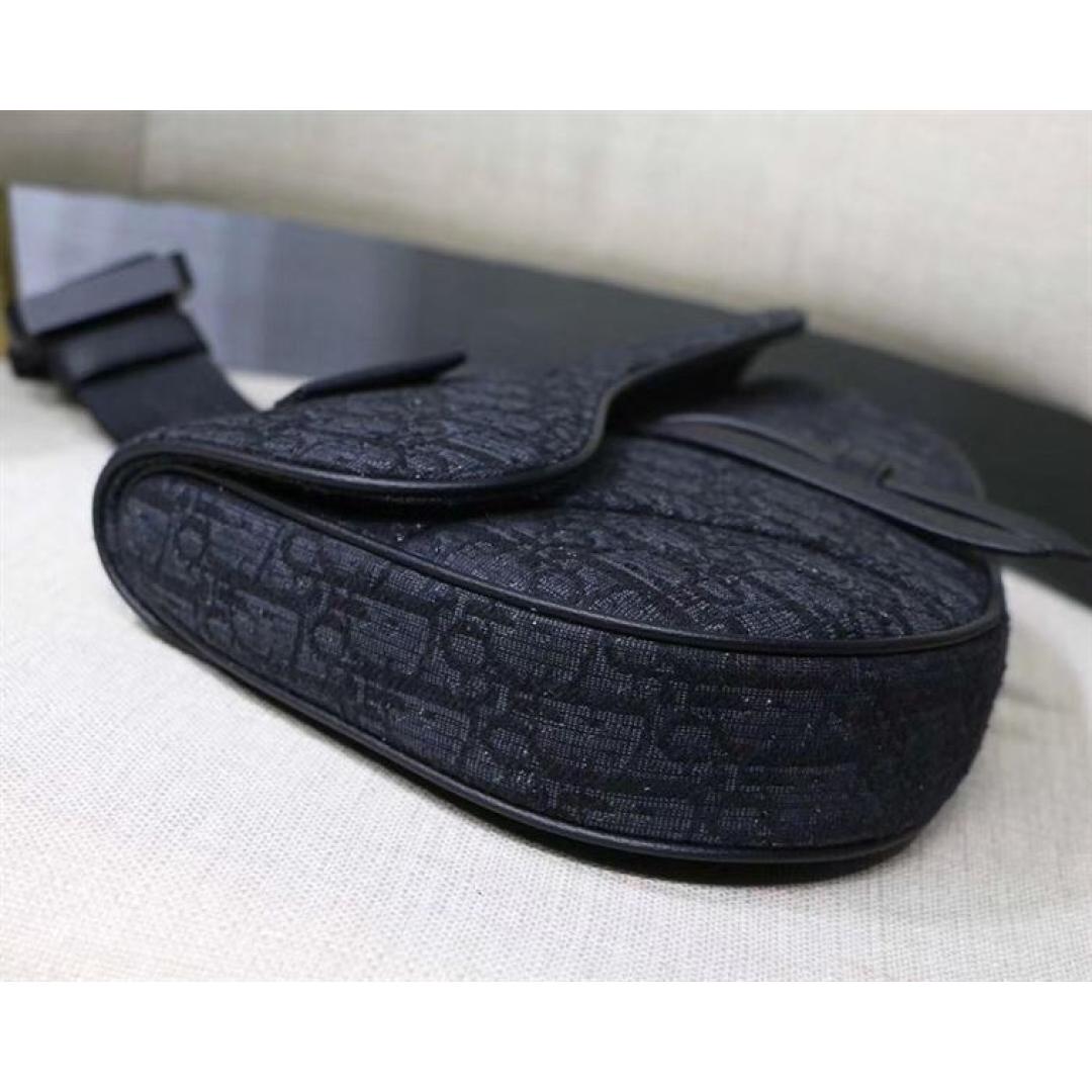 SADDLE BAG BLACK DIOR OBLIQUE JACQUARD