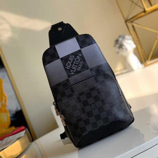 LOUIS VUITTON AVENUE SLING BAG WHITE DAMIER GRAPHITE GIANT