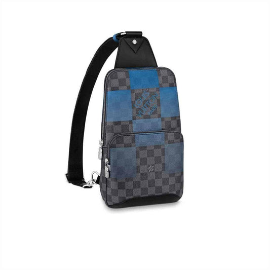 LOUIS VUITTON AVENUE SLING BAG BLUE DAMIER GRAPHITE GIANT CANVAS