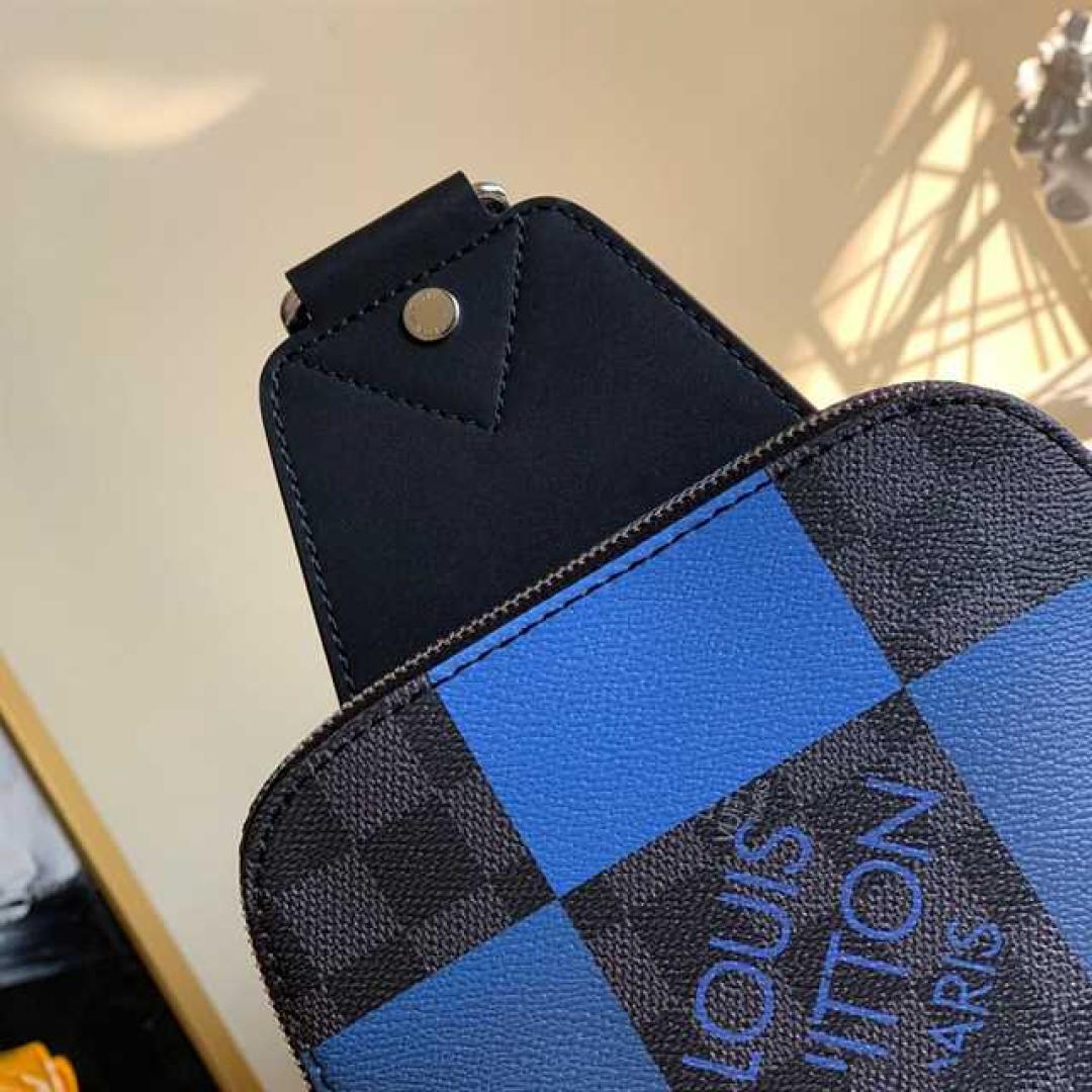 LOUIS VUITTON AVENUE SLING BAG BLUE DAMIER GRAPHITE GIANT CANVAS