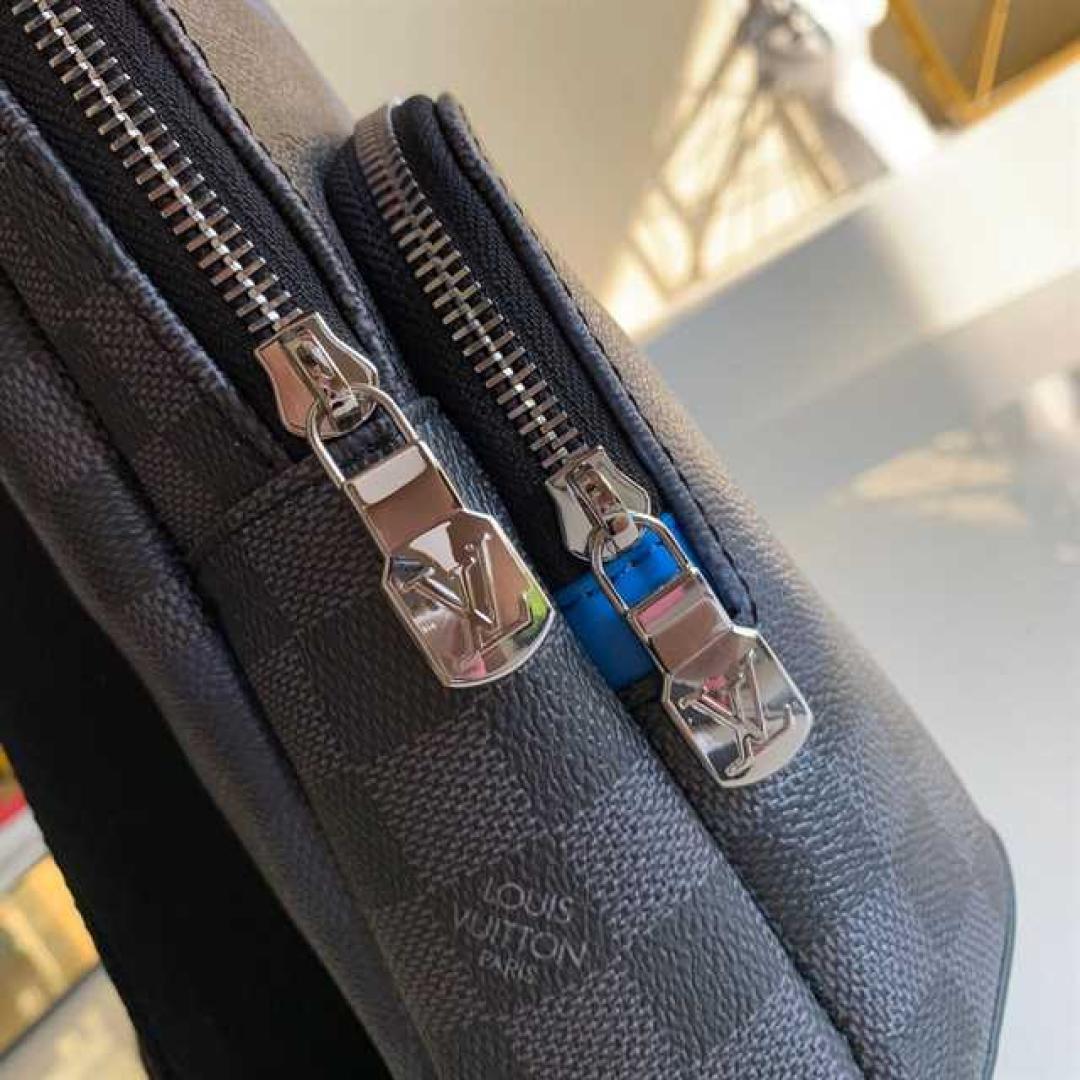 LOUIS VUITTON AVENUE SLING BAG BLUE DAMIER GRAPHITE GIANT CANVAS