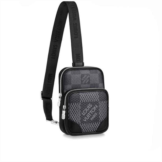 LOUIS VUITTON AMAZONE SLINGBAG GRAY DAMIER GRAPHITE 3D COATED CANVAS