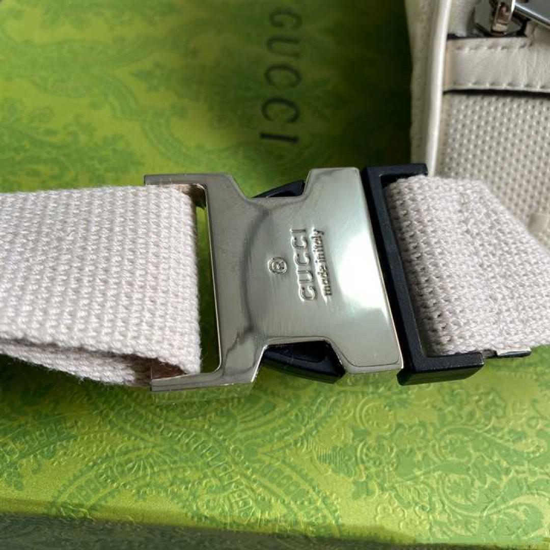 GUCCI GG EMBOSSED BELT BAG IN WHITE GG EMBOSSED LEATHER