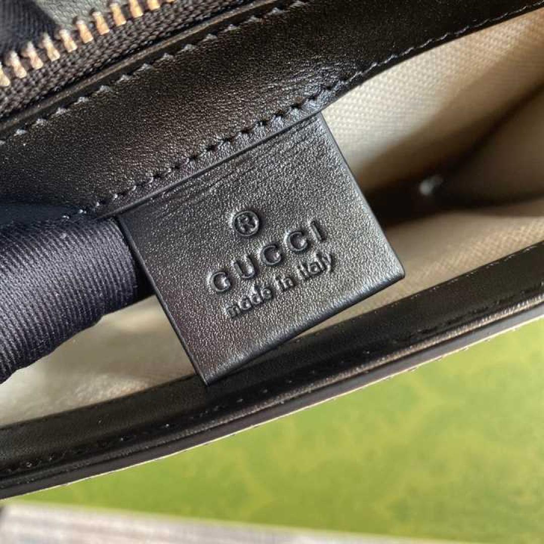 GUCCI GG EMBOSSED MESSENGER BAG BLACK GG EMBOSSED LEATHER COTTON LINEN LINING