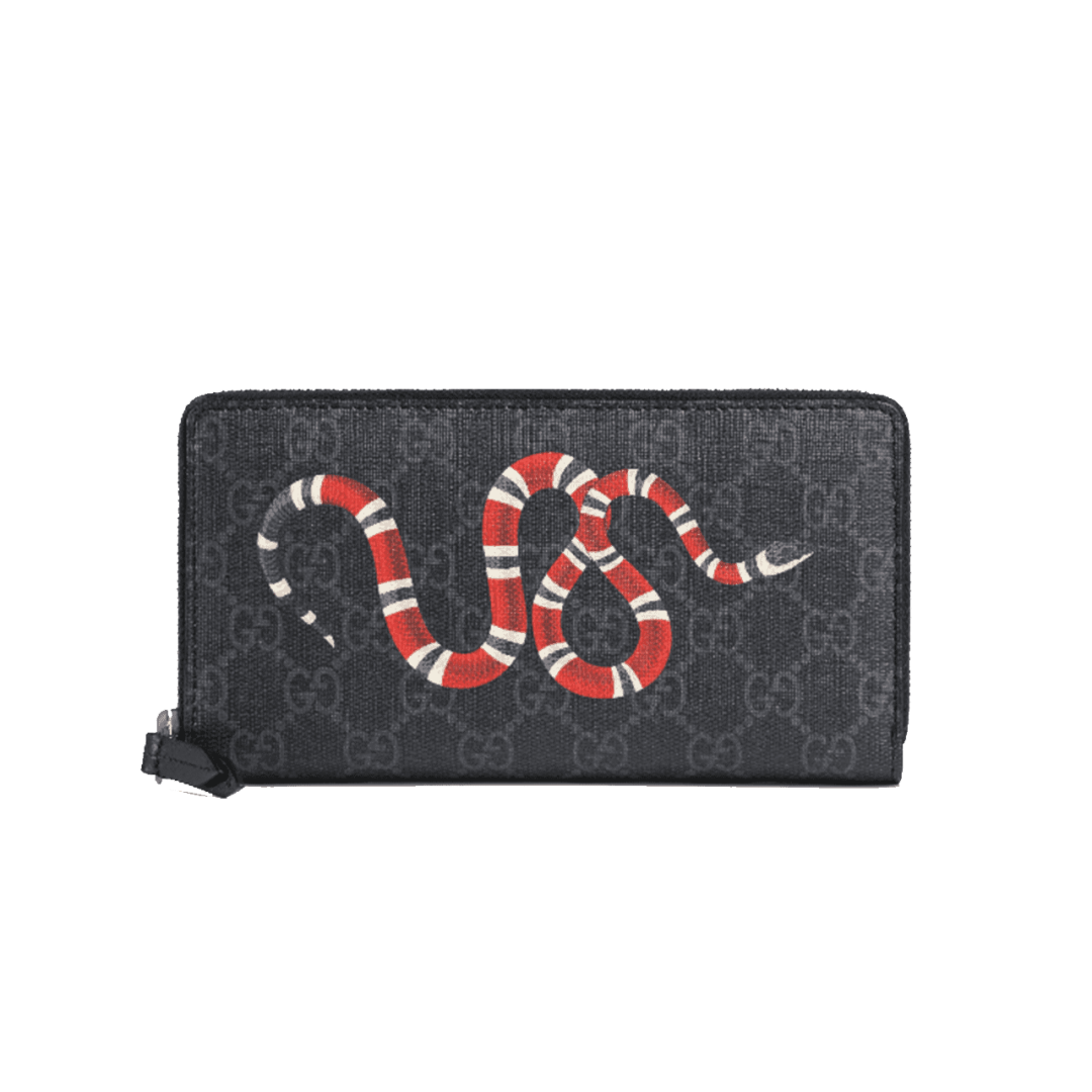 GUCCI WALLET KINGSNAKE PRINT GG SUPREME ZIP