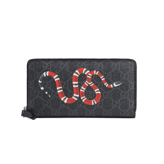 GUCCI WALLET KINGSNAKE PRINT GG SUPREME ZIP