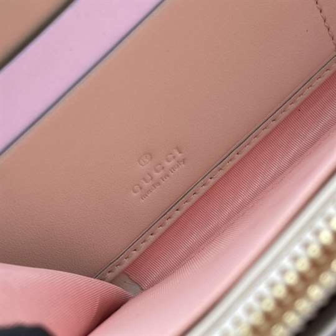GUCCI LES POMMES ZIP AROUND WALLET IN BEIGE AND EBONY GG SUPREME