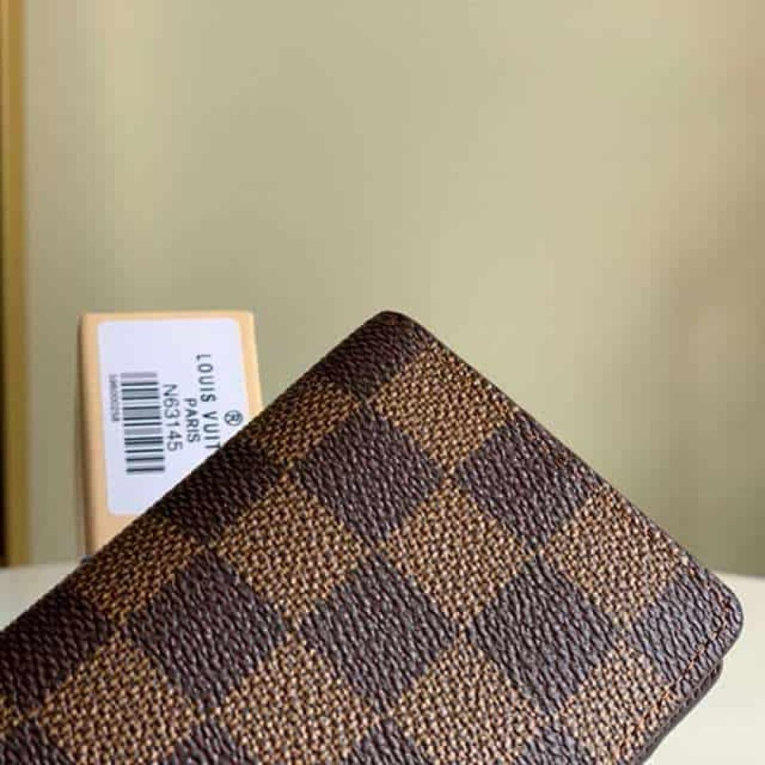 LOUIS VUITTON POCKET ORGANIZER COATED CANVAS CALF LEATHER LINING