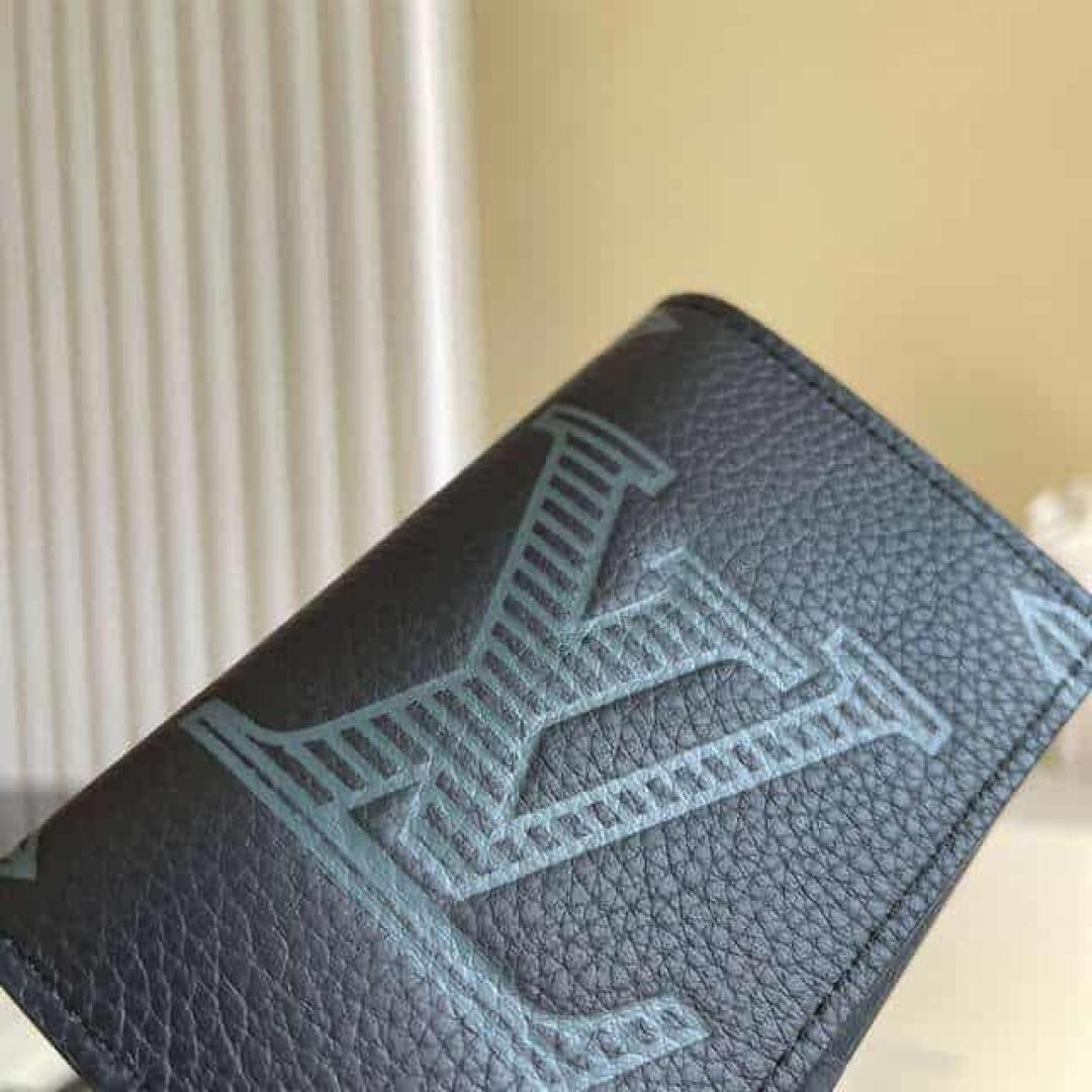 LOUIS VUITTON POCKET ORGANIZER TAURILLON SHADOW LEATHER