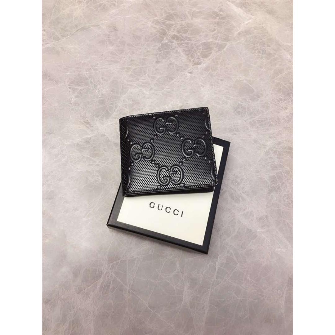 GUCCI MEN'S EBAY BLACK GG EMBOSSED LEATHER WALLET