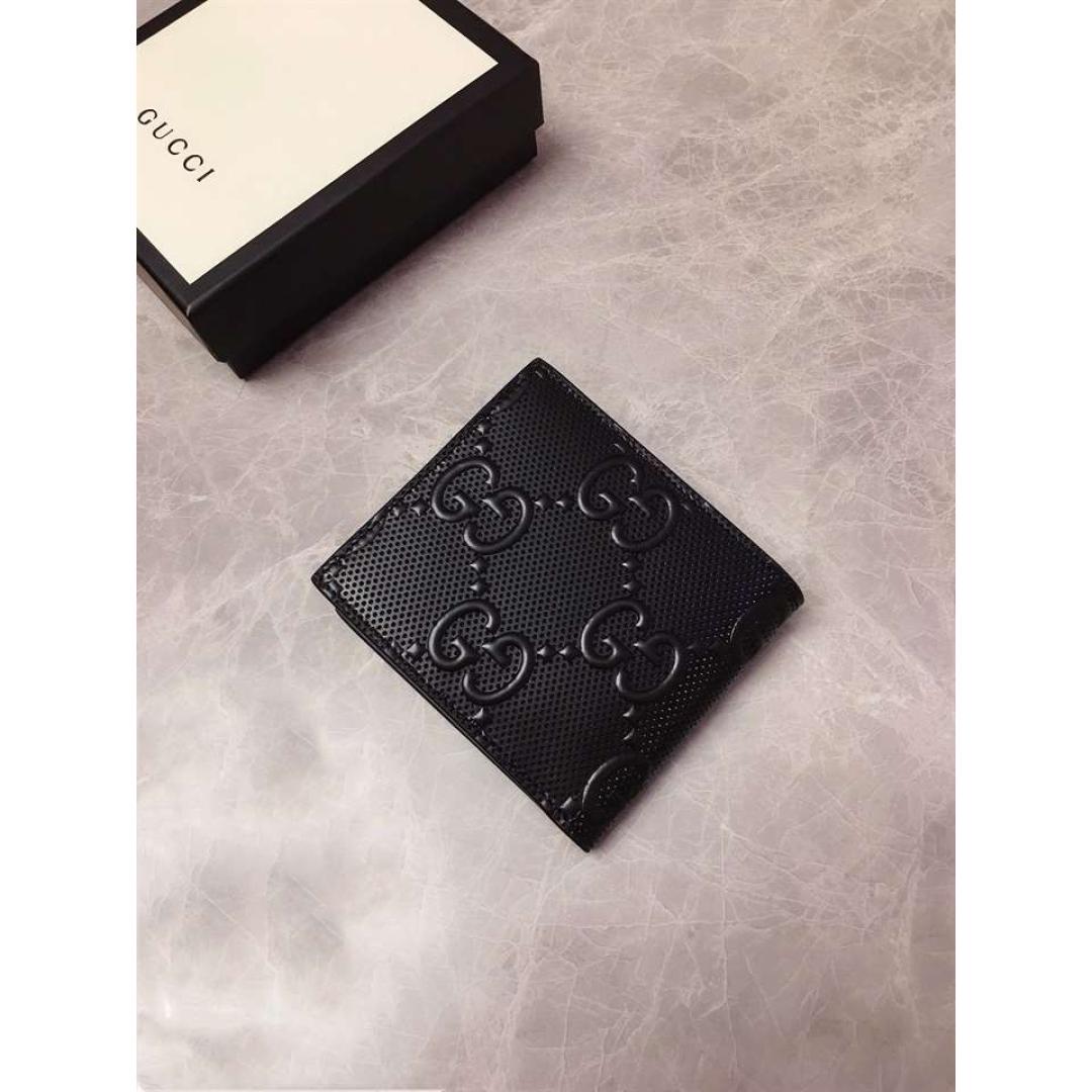 GUCCI MEN'S EBAY BLACK GG EMBOSSED LEATHER WALLET