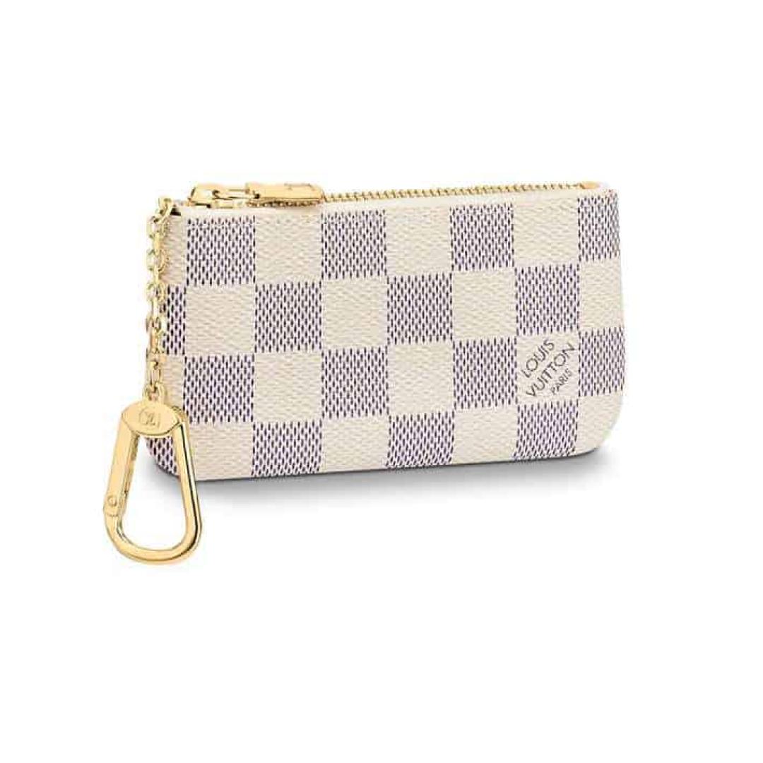 N62659 LOUIS VUITTON KEY POUCH DAMIER AZUR COATED CANVAS