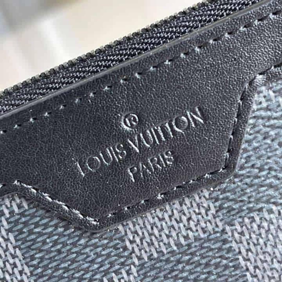 N60354 LOUIS VUITTON UTILITY COIN HOLDER DAMIER GRAPHITE COATED CANVAS